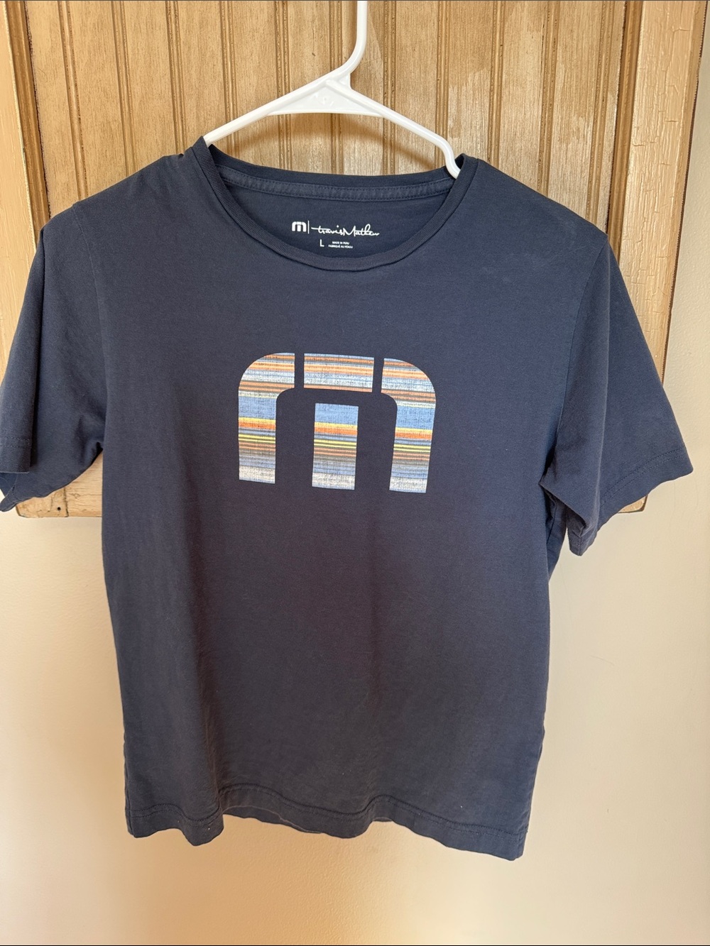 Travis Mathew Boys Navy Graphic Logo Tee